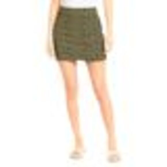 Free People Modern Femme Denim Mini Skirt In Dusty Army Combo - 4 - Picture 3 of 3